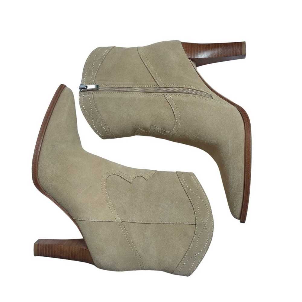 Paige Lacey Suede Western High Heel Boot in Sand … - image 1