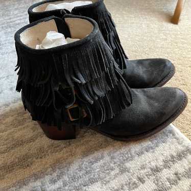 Freebird Belle Fringe Leather suede Black