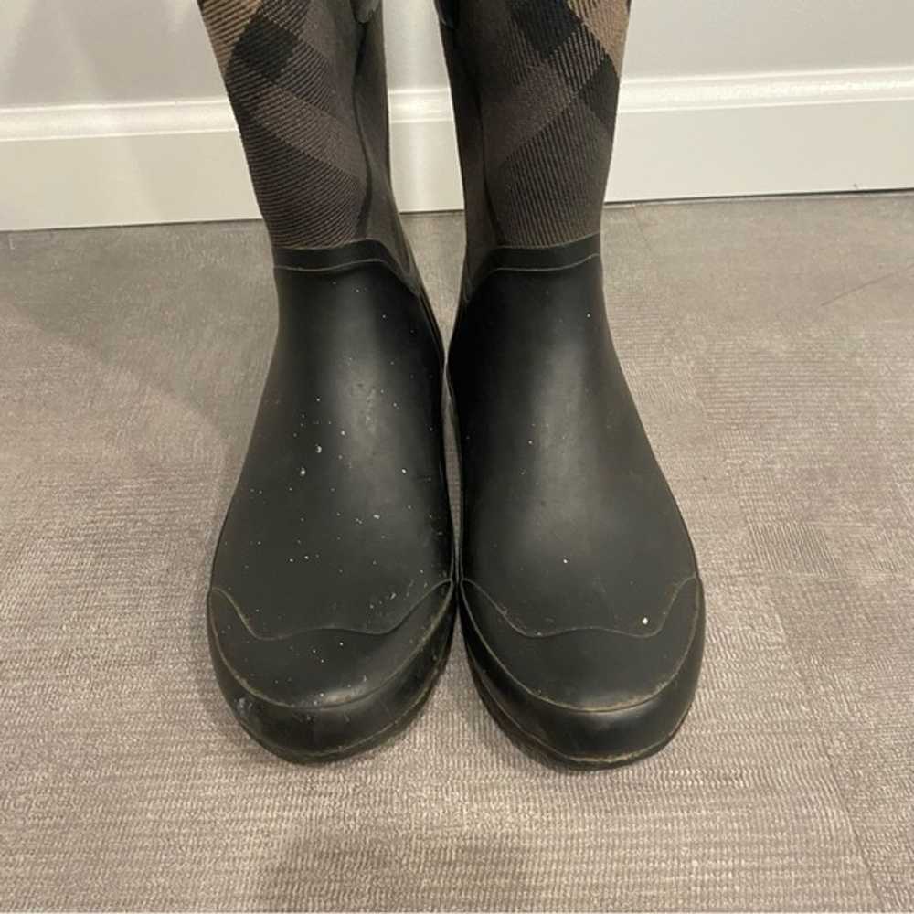 Burberry Plaid Print Rubber Rain Boots Size 10 - image 5