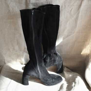 Ann Demeulemeester Black Velluto Suede Knee High H