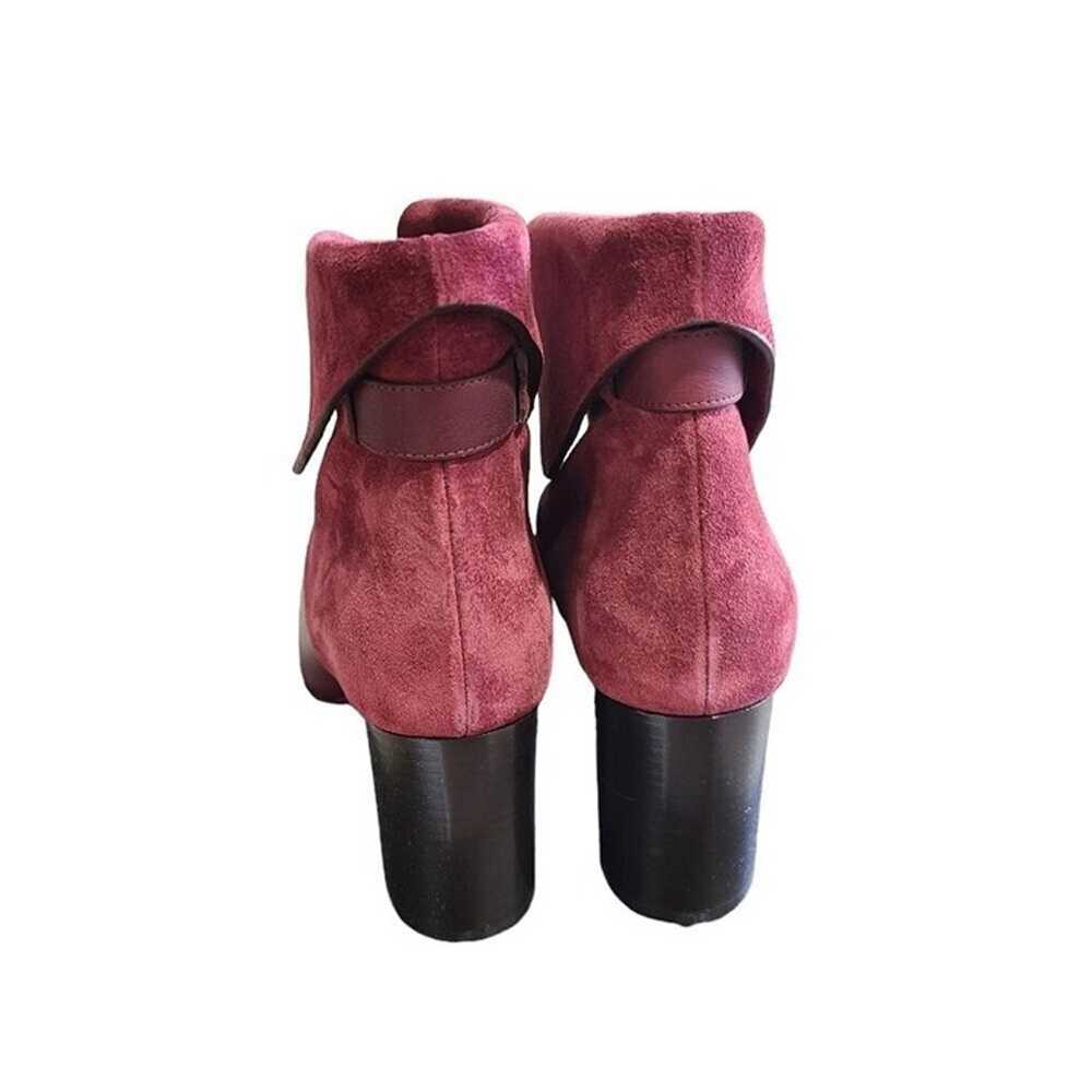 New Chloe Sienna Burgundy Suede Leather Open Toe … - image 4