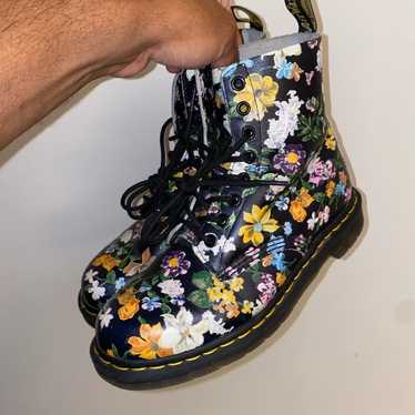 Rare DR MARTENS FLORAL PASCAL BOOTS FLOWER POWER U