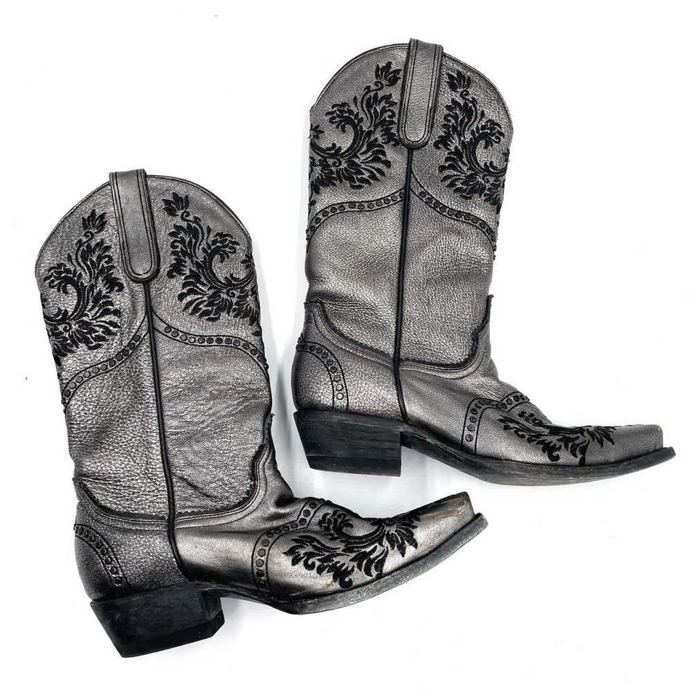 Old Gringo Winston Boots Silver Metallic Embroide… - image 2