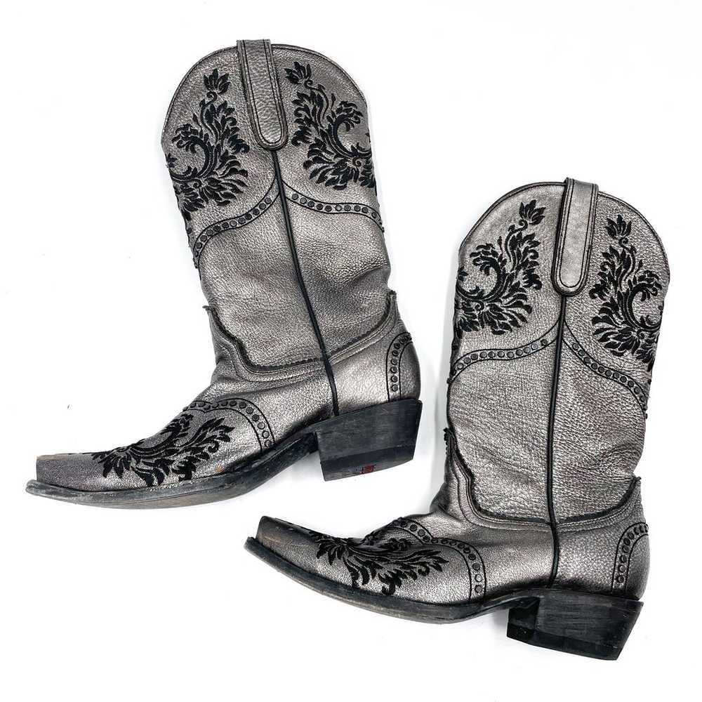 Old Gringo Winston Boots Silver Metallic Embroide… - image 5