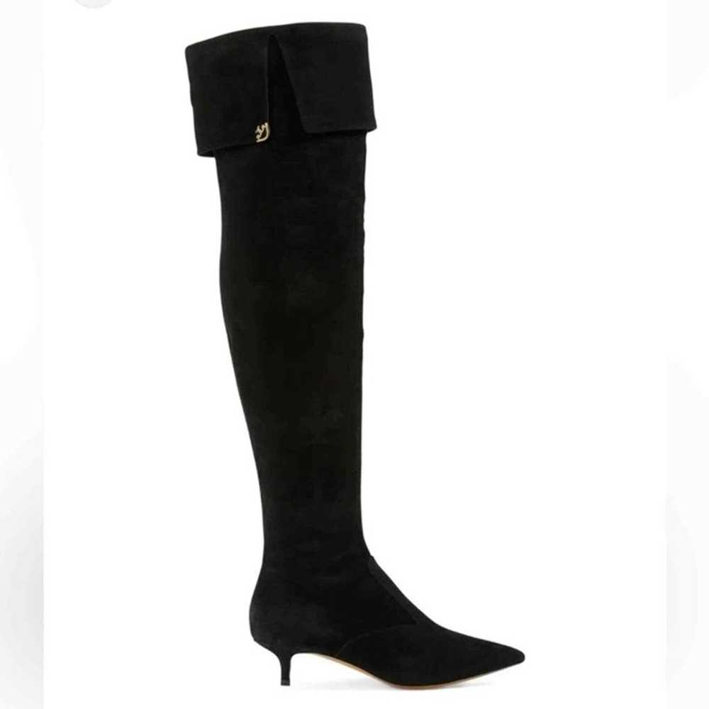 Tory Burch Black Suede Kitten Elizabeth Pointy To… - image 2