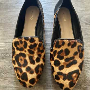 Leopard calf hair loafers sz 9 - image 1