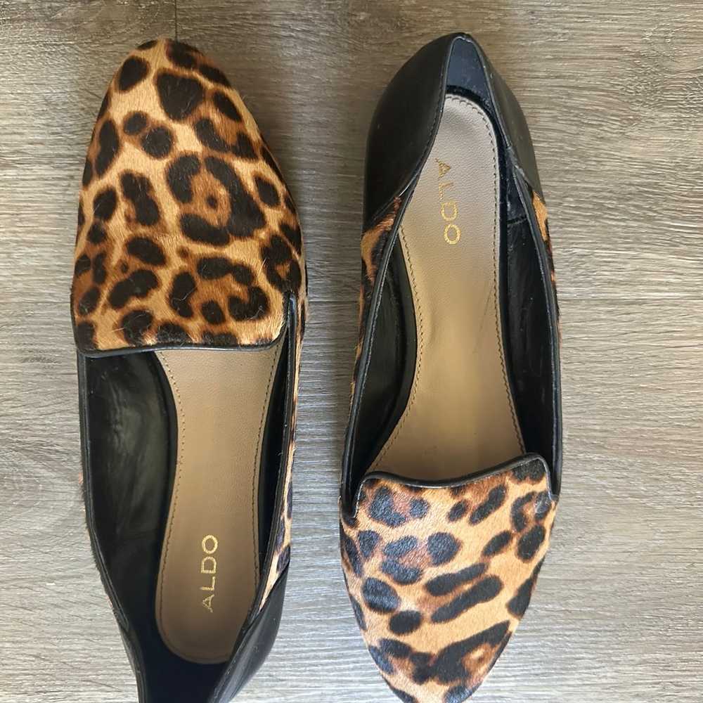 Leopard calf hair loafers sz 9 - image 2