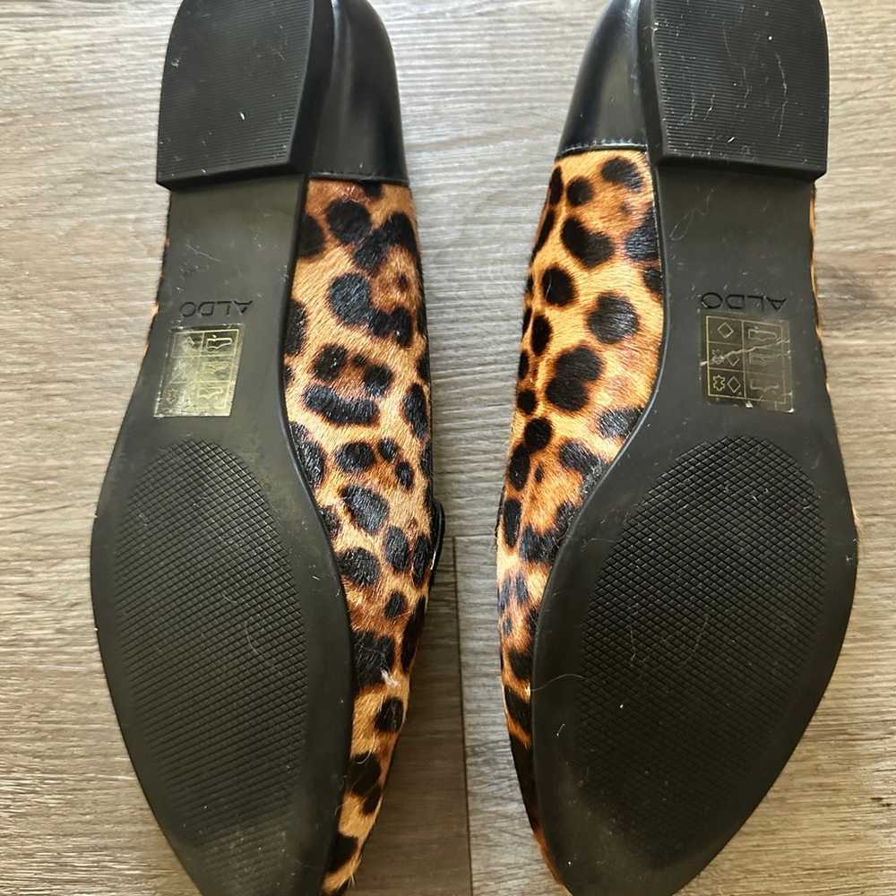 Leopard calf hair loafers sz 9 - image 3