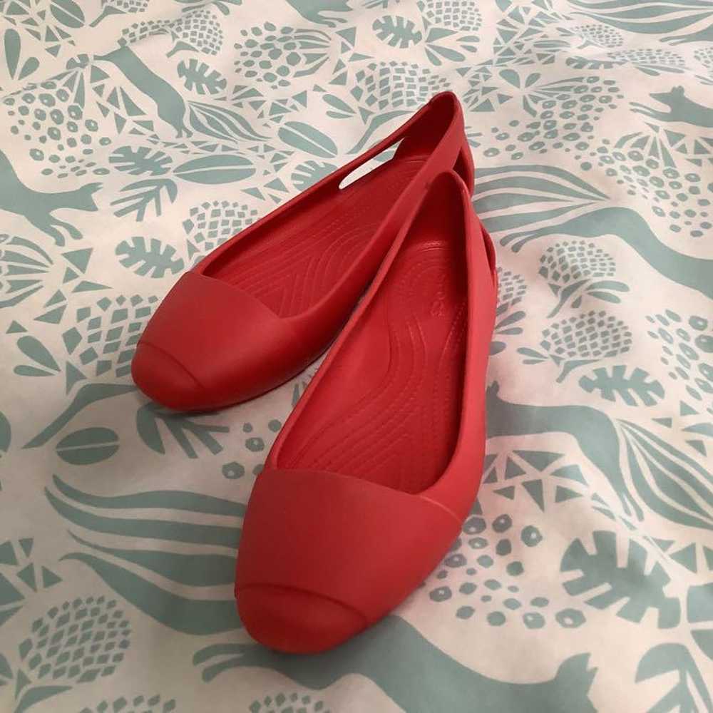 Crocs Red Flat Shoes W7 - image 1