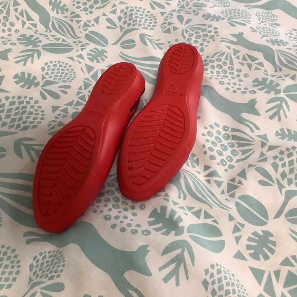 Crocs Red Flat Shoes W7 - image 2