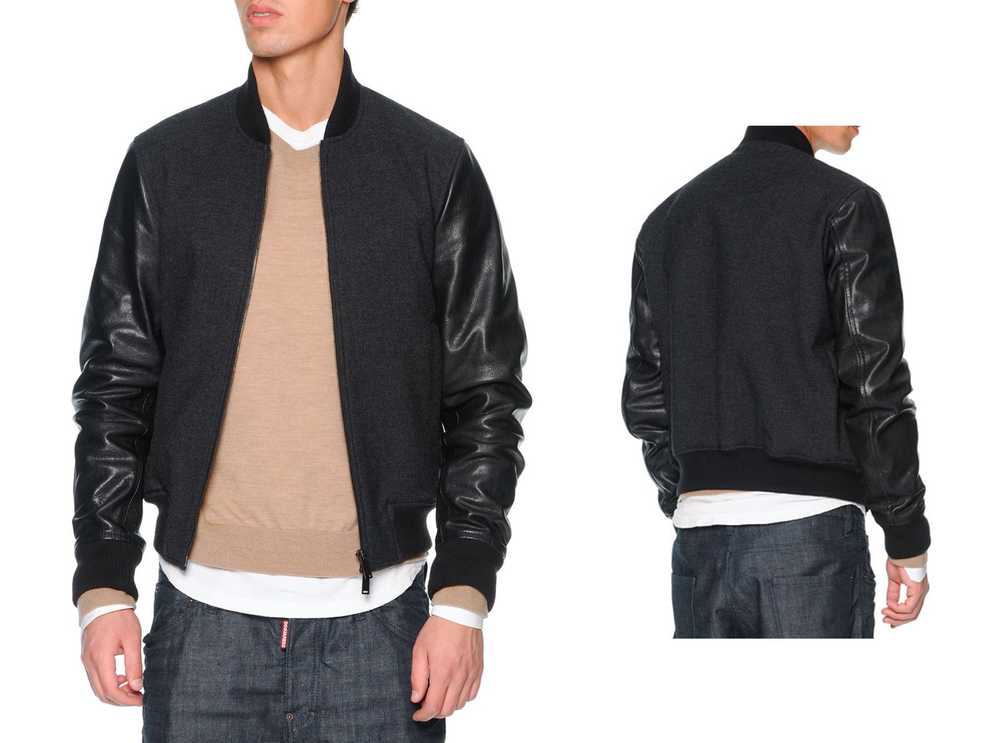 Dsquared2 Dsquared2 Leather Sleeve Wool Letterman… - image 1