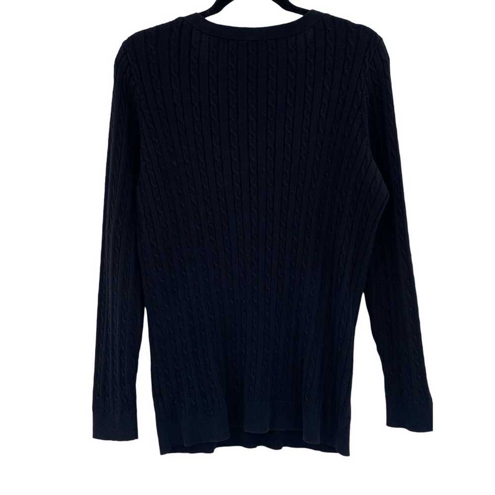 Robert Talbott Talbots Black Ribbed Sweater Pullo… - image 2