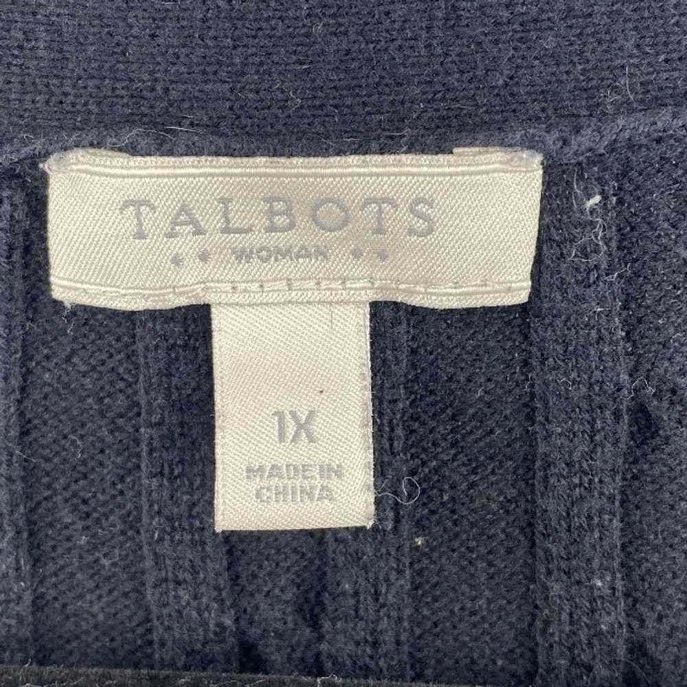 Robert Talbott Talbots Black Ribbed Sweater Pullo… - image 3