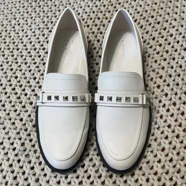 Marc Fisher White Studded Loafer 9.5