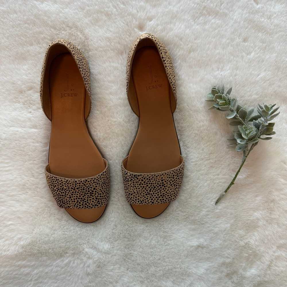 J. Crew | Morgan Calf Hair Peep Toe Flats - NWOT … - image 2