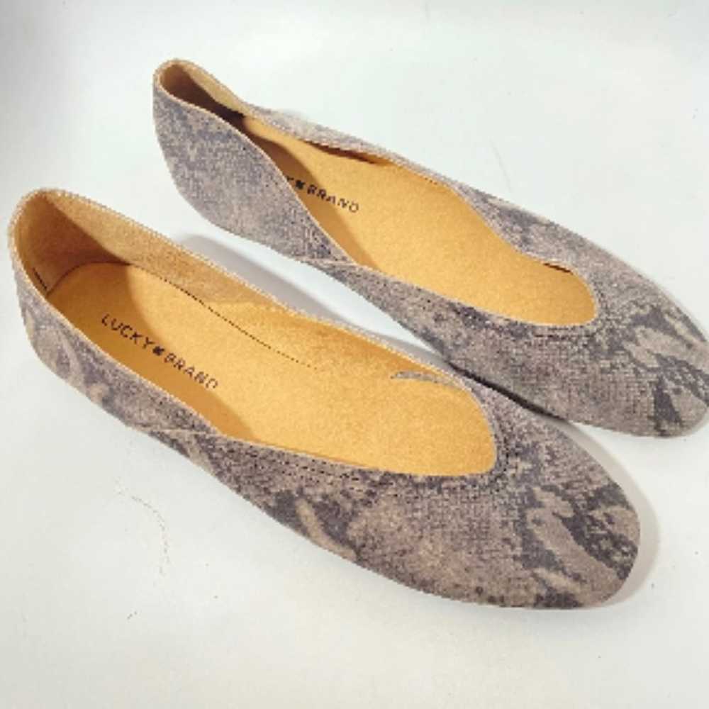 NWOT Lucky Brand Alba Snakeskin Print Suede Skimm… - image 2