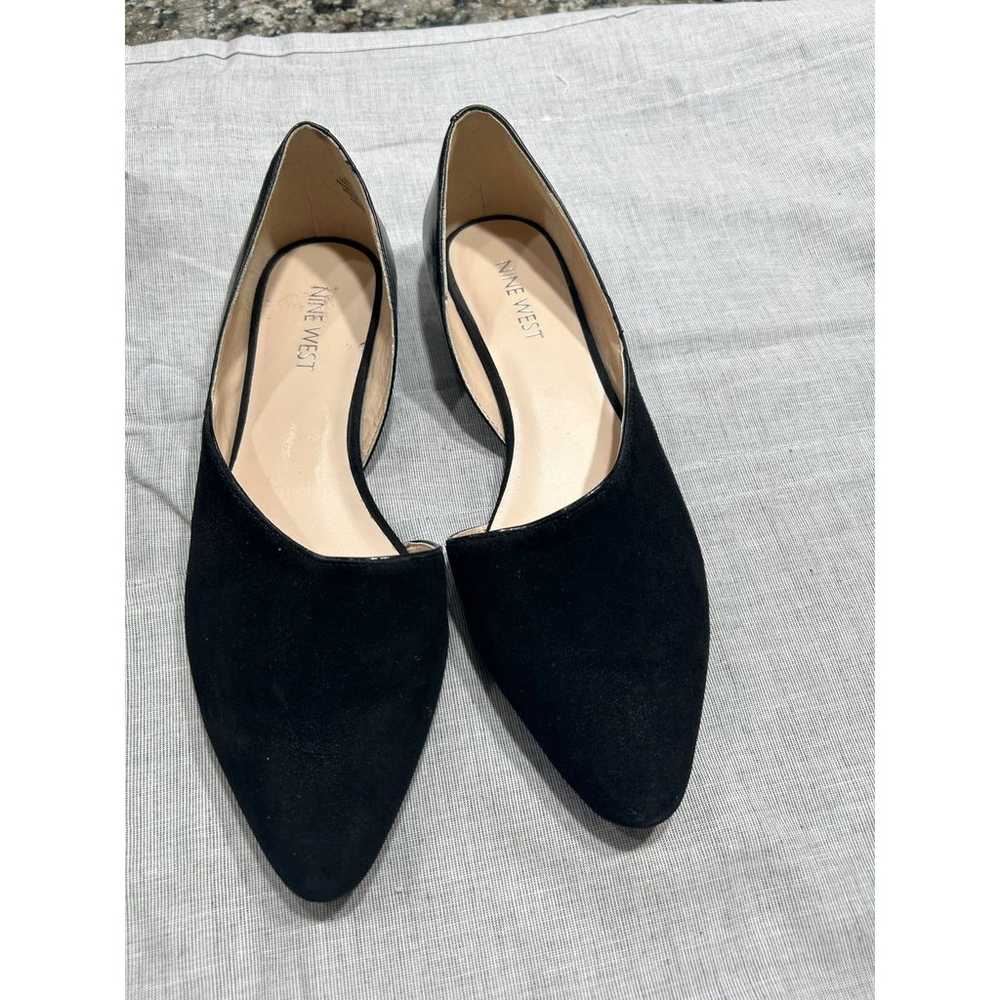 Nine West black flat leather shoes NWOT size 6.5 - image 1