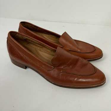 AEROSOLES Brown Leather Slip On Loafers Flats