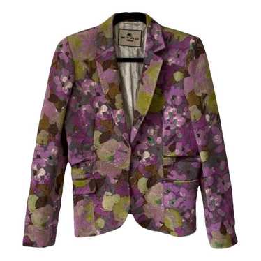 Etro Milano Italy Purple Single Breasted Tweed Blazer store Jacket Size 40