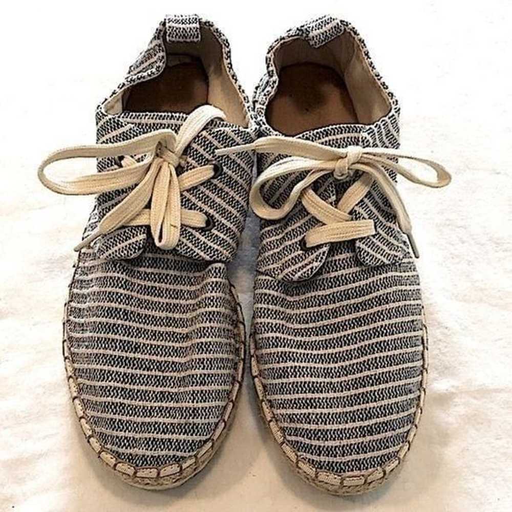 Espadrilles blue & white stripes lace up size 10 - image 1