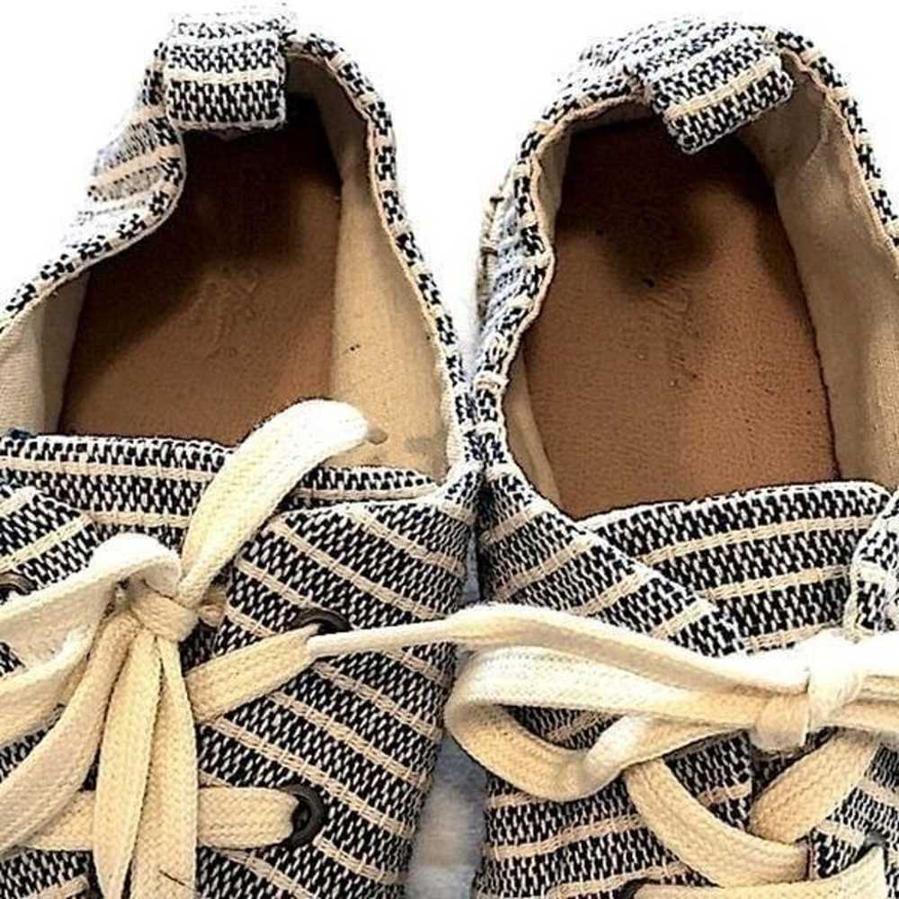 Espadrilles blue & white stripes lace up size 10 - image 5