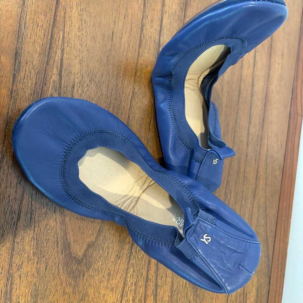 Yosi Samra Foldable Ballet Flat in Lapis Blue Lea… - image 3