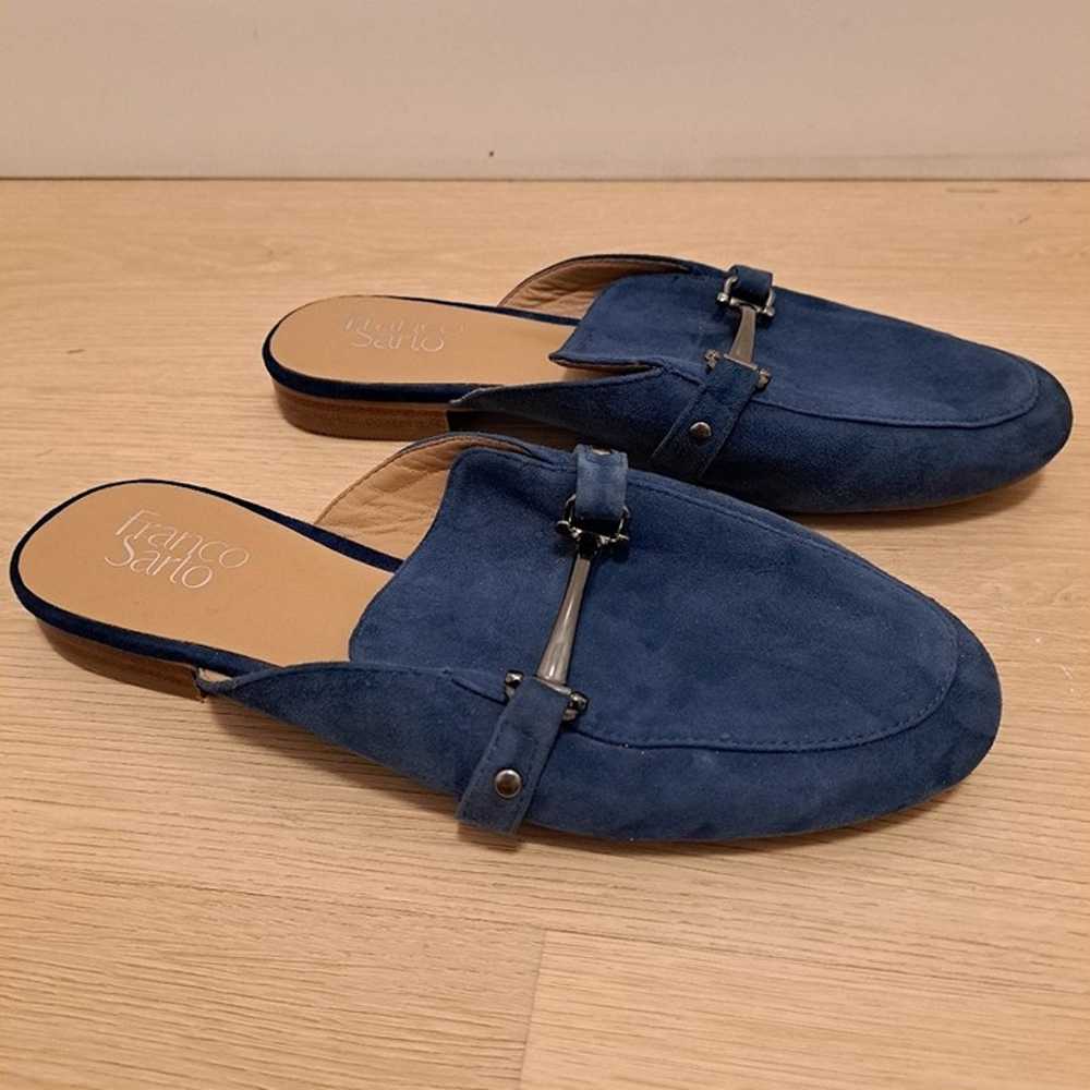 Franco Sarto Dolly Blue Suede Open Heel Slip On L… - image 2