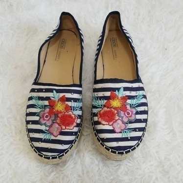 Asos Blue and White Strip Espadrilles Sz 9