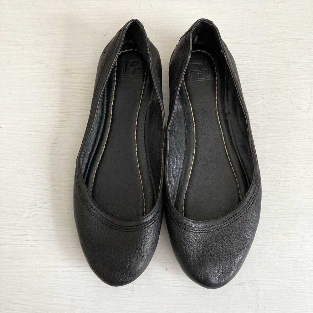 Frye Womens Carson Black Leather Ballet Flats Wom… - image 1