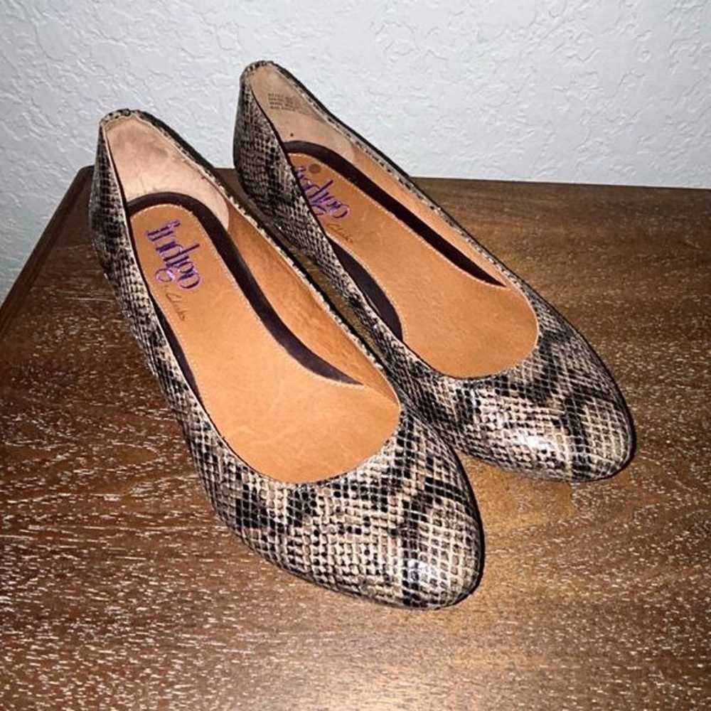 Indigo by Clarks Snakeskin Print Kitten Heel Shoes - image 2