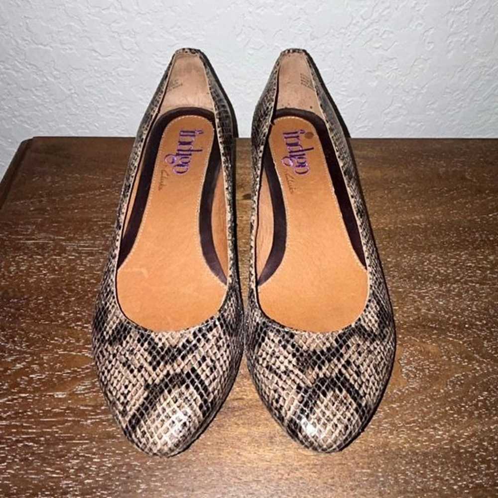 Indigo by Clarks Snakeskin Print Kitten Heel Shoes - image 3