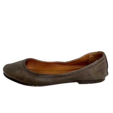 Frye 7.5 Warm Grey Womens Carson Ballet Flats Leat