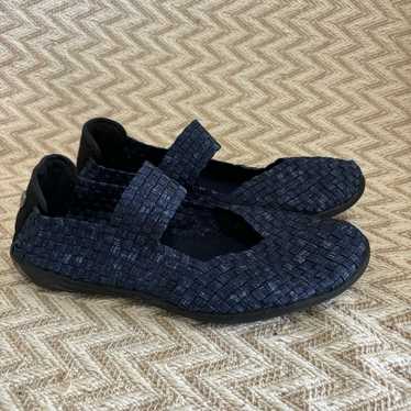 Bernie Mev. Cuddly Woven Stretch Mary Jane Flats