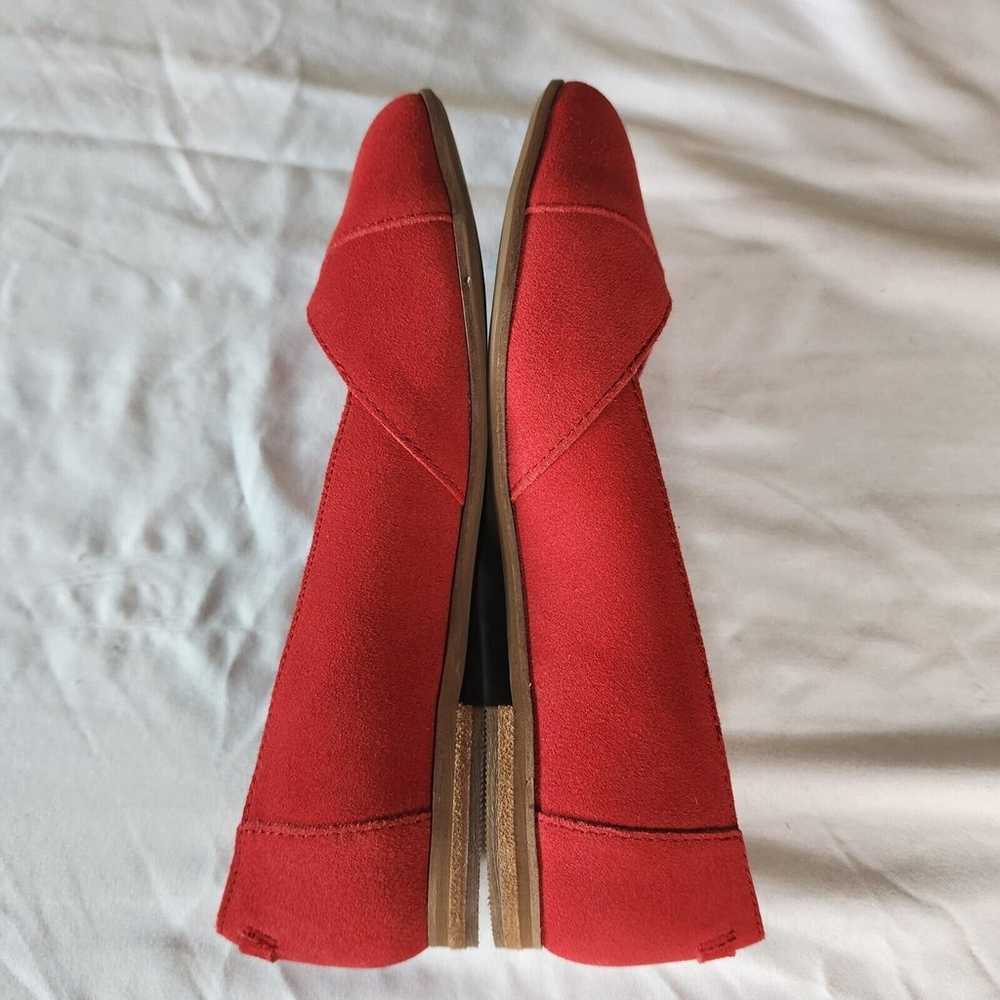 TOMS Julie Red Suede Leather Ballet Flats Women’s… - image 10