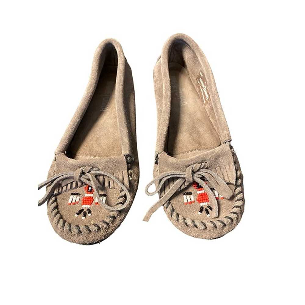 MINNETONKA WOMEN'S GRAY SUEDE THUNDERBIRD MOCCASI… - image 2