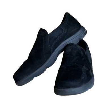 Rockport Black Brushed Suede Leather Slip on Loaf… - image 1