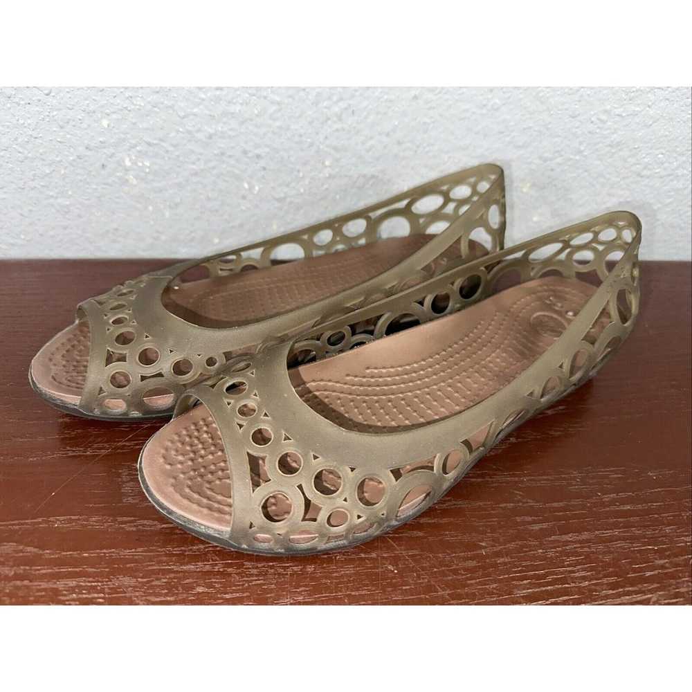 Crocs Adrina Ballet Flats Women 8 Brown Jelly Sli… - image 1