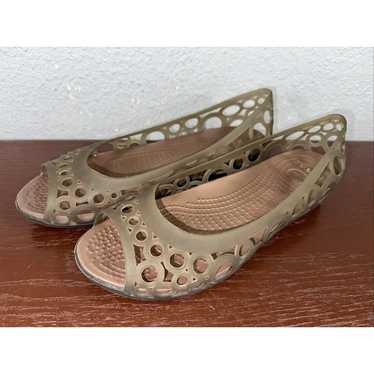 Crocs Adrina Ballet Flats Women 8 Brown Jelly Sli… - image 1