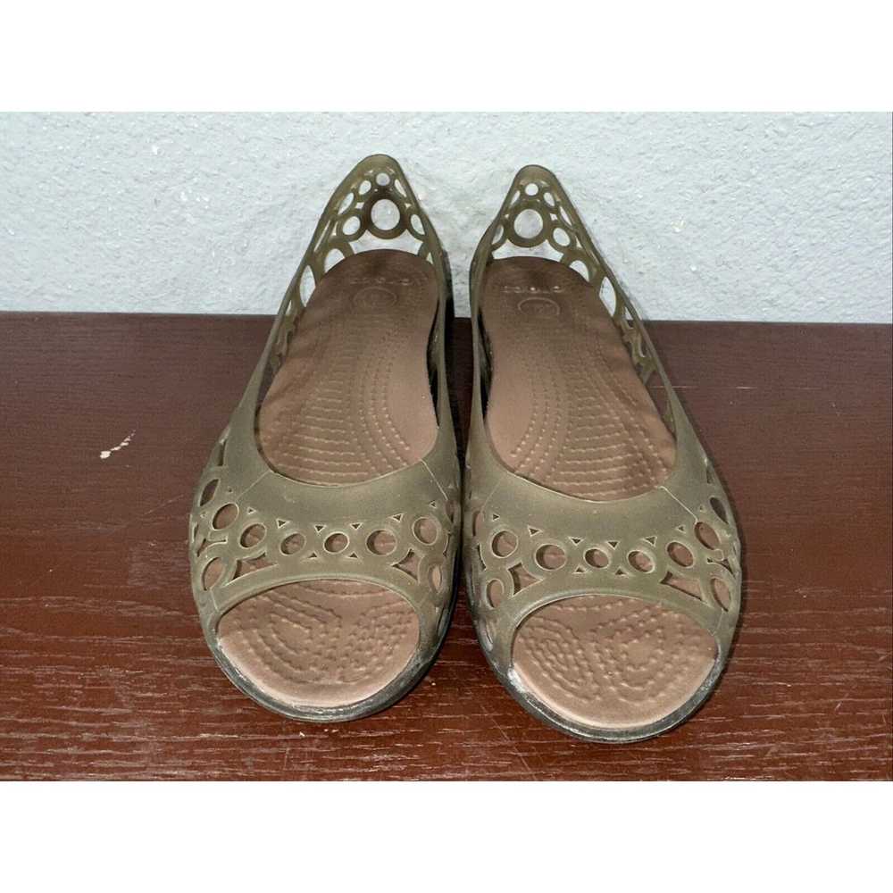 Crocs Adrina Ballet Flats Women 8 Brown Jelly Sli… - image 2