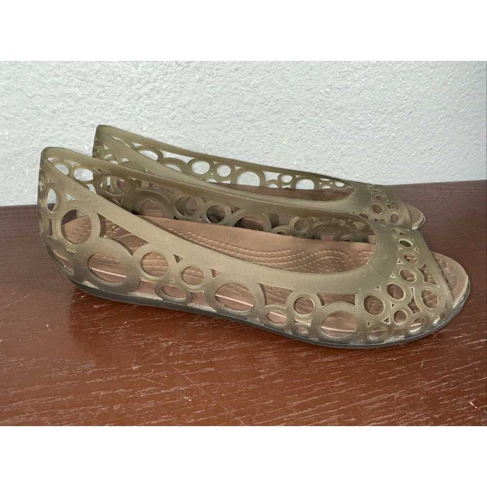 Crocs Adrina Ballet Flats Women 8 Brown Jelly Sli… - image 3