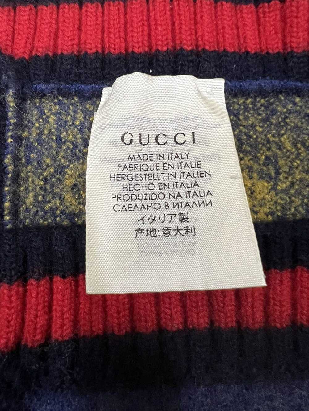 Gucci Auth. Gucci Blue Gold Teddy Bear Knit Blank… - image 4