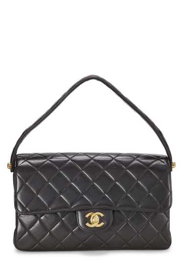 Black Quilted Lambskin Double Sided Classic Flap M