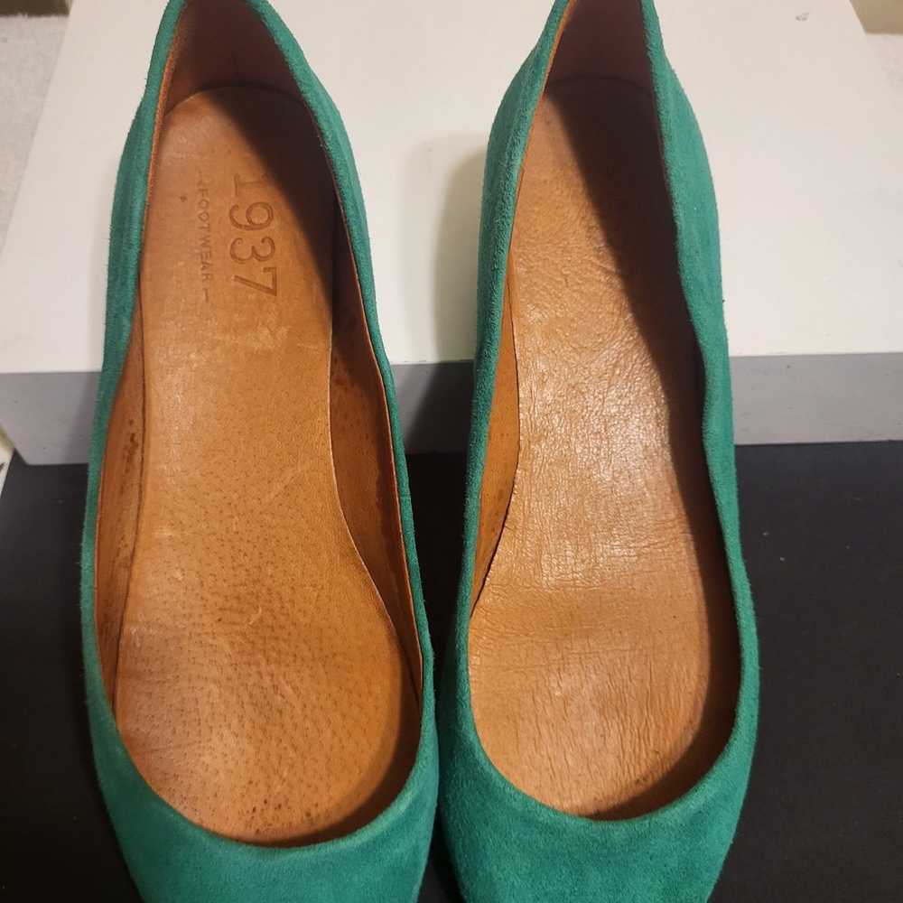 Madewell 1937 Green Suede Leather Lined Ballet Fl… - image 3