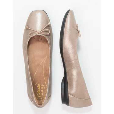 Clarks Candra Champagne Square Toe Ballet Flats