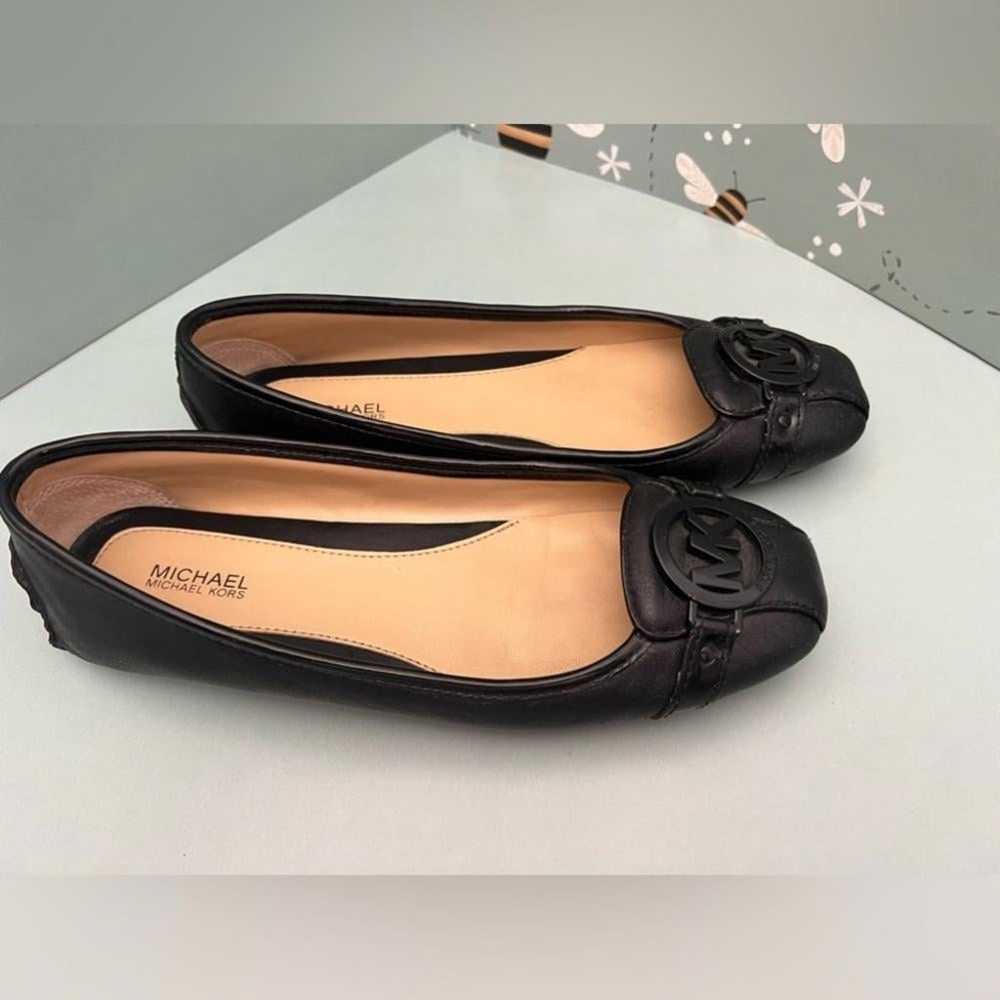 Black Michel Kors Fulton Leather Flats Size 7 - image 12