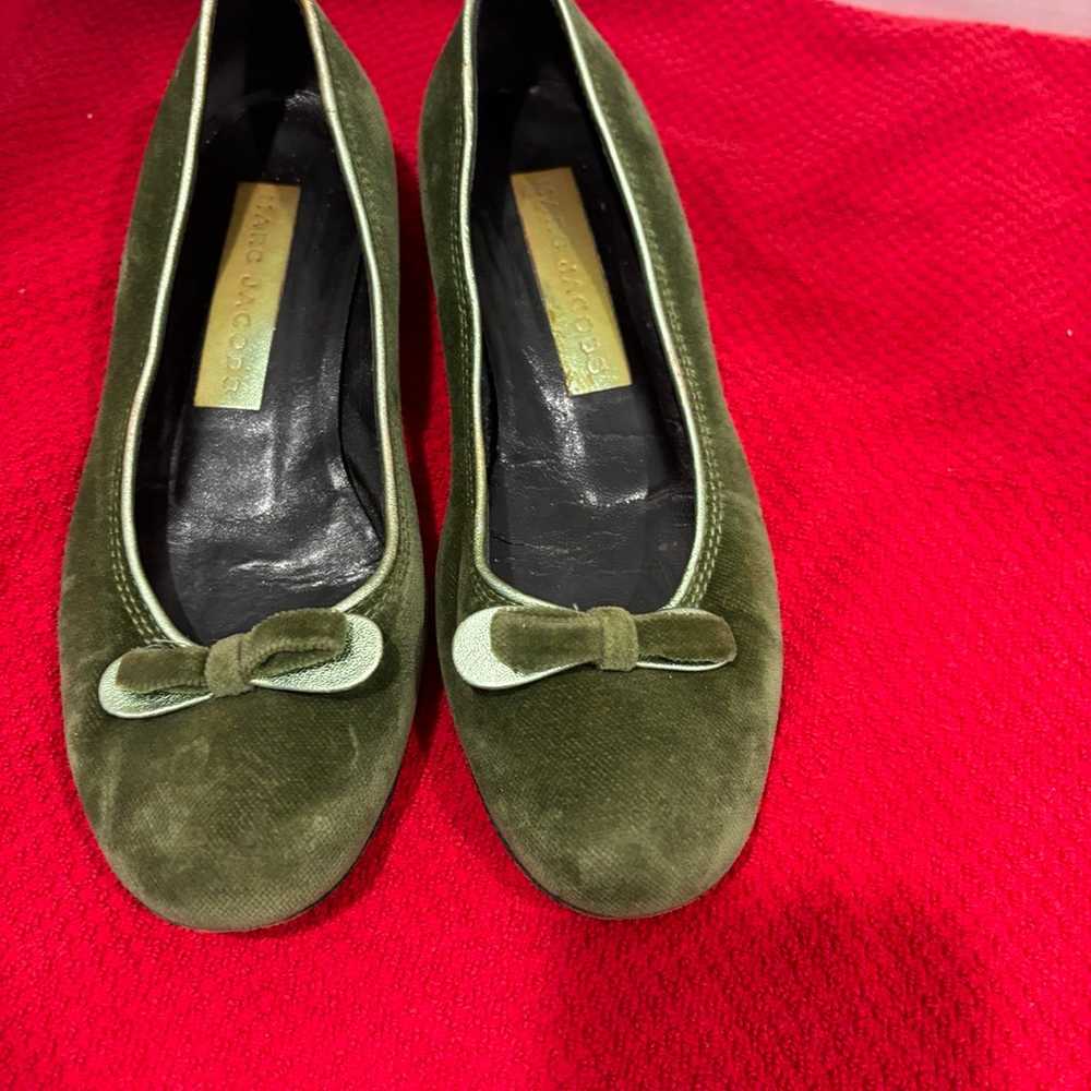 Marc Jacobs Green Velvet Flats with Bows Ballerin… - image 4