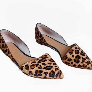 J.Crew Factory Pointed Toe Flat Calf Hair Zoe Leop