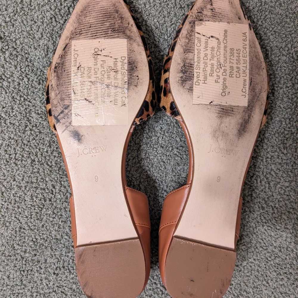 J. Crew Leopard Pointed Toe D'Orsay Flats Size 9 - image 10