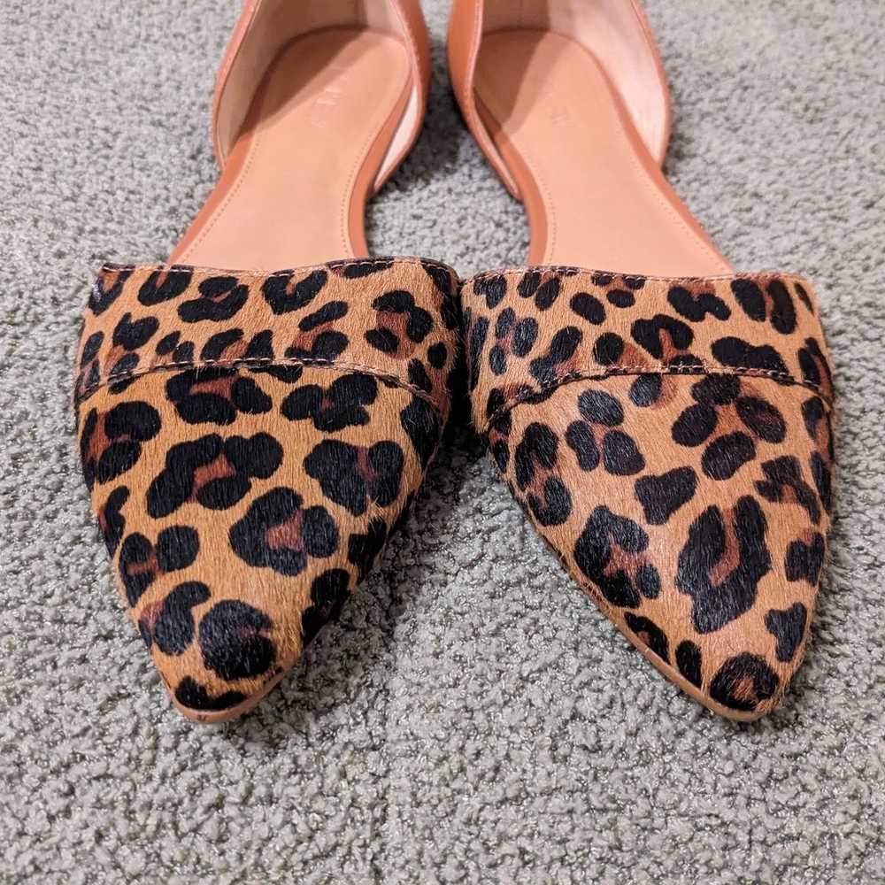 J. Crew Leopard Pointed Toe D'Orsay Flats Size 9 - image 4