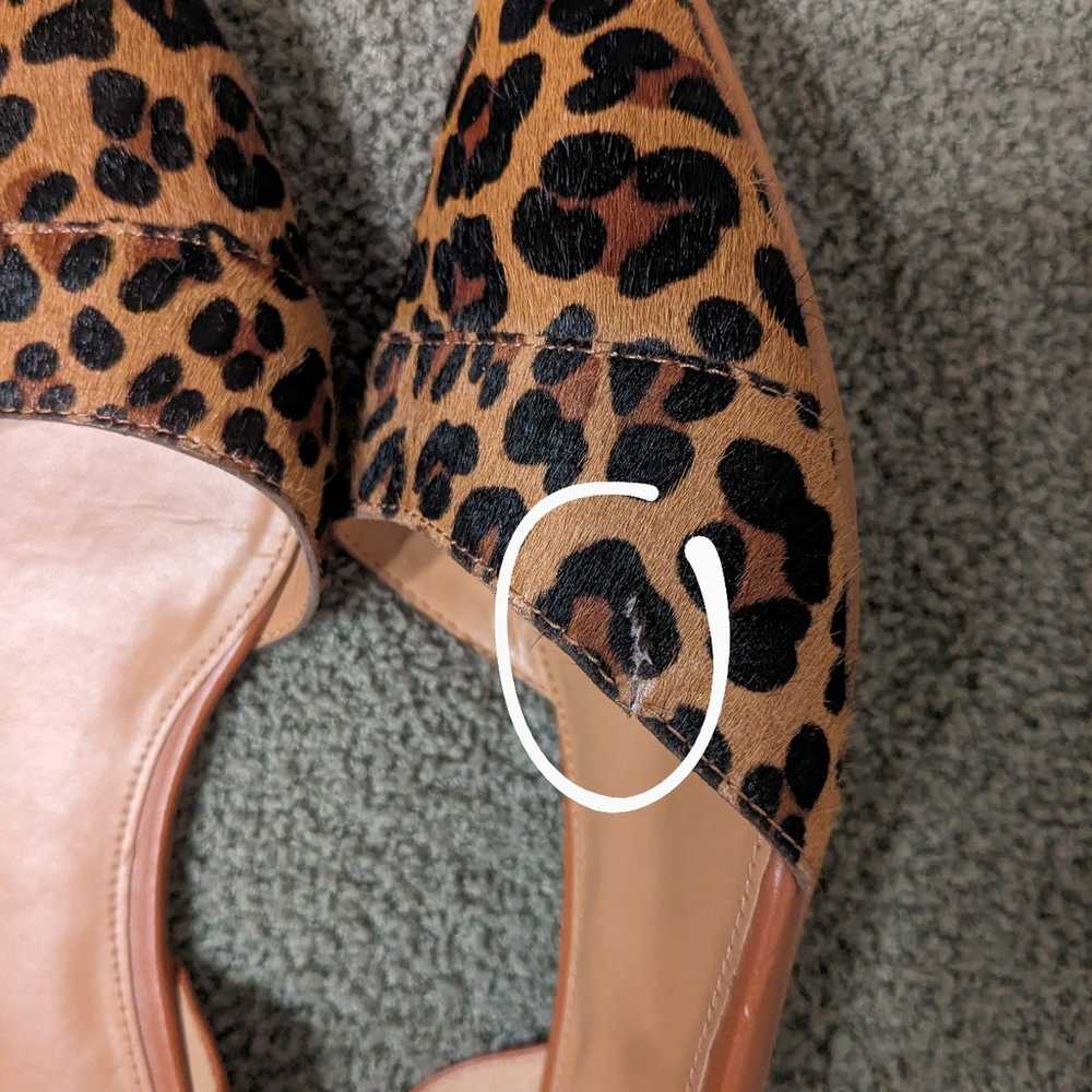 J. Crew Leopard Pointed Toe D'Orsay Flats Size 9 - image 9